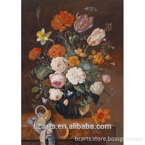 Hot sale beautiful famous pony flower painting on canvas